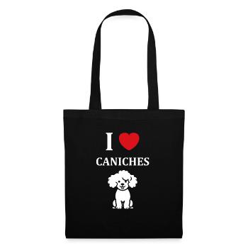Humour chien petit caniche - Sac en tissu - noir - Devant