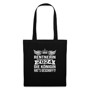 Pension 2024 Pensionärin 2024 Rente 2024 - Stoffbeutel - Schwarz - Vorne