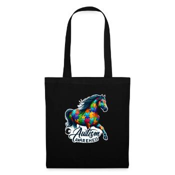 Autism Awareness puzzles piece - Stoffbeutel - Schwarz - Vorne