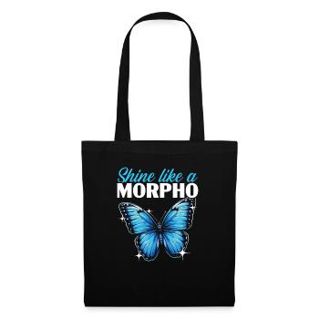 Schmetterlingsliebhaber Insektenkäfer Blauer Morpho-Schmetterling - Stoffbeutel - Schwarz - Vorne