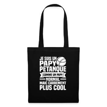 Ich bin ein Opa Petanque - Stoffbeutel - Schwarz - Vorne