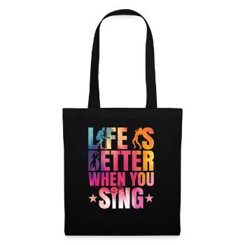 chant, chanteur, musicien, chorale - Sac en tissu - noir - Devant