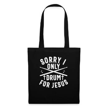 Christlicher Schlagzeuger Schlagzeuger Stick-Männer Jesus - Stoffbeutel - Schwarz - Vorne