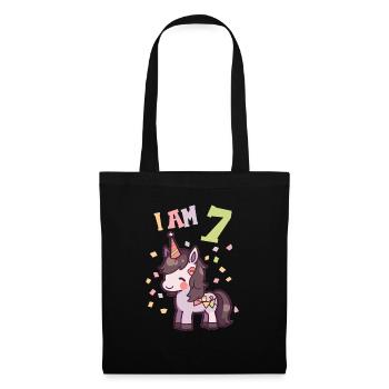 J'ai 7 ans Chevaux Cheval 7ème anniversaire - Sac en tissu - noir - Devant