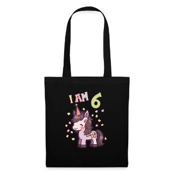 J'ai 6 ans Chevaux Cheval 6ème anniversaire - Sac en tissu - noir - Devant