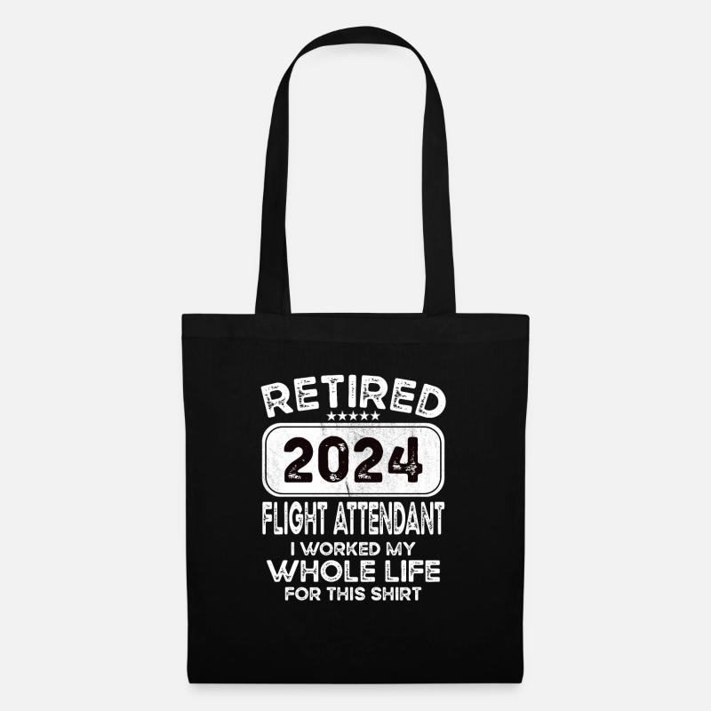 Retired Flight attendant 2024 - Stoffbeutel - Schwarz