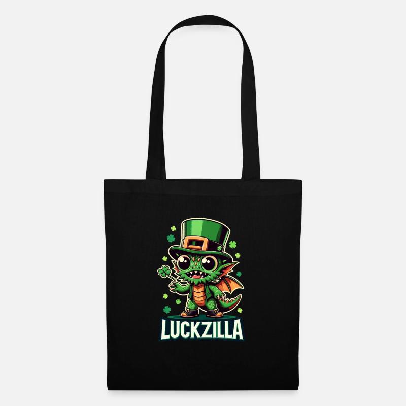 Luckzilla St. Paddy's Day Drache - Stoffbeutel - Schwarz