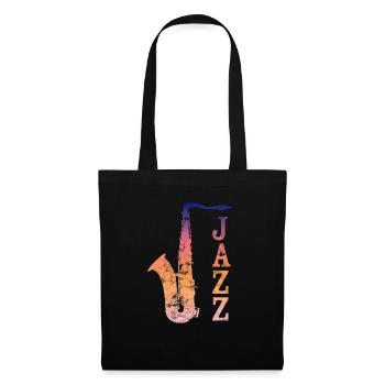 Musique de jazz - Sac en tissu - noir - Devant