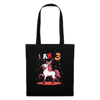 J'ai 3 ans Chevaux Cheval 3ème anniversaire - Sac en tissu - noir - Devant