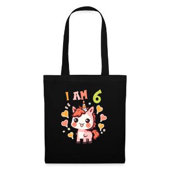 J'ai 6 ans Chevaux Cheval 6ème anniversaire - Sac en tissu - noir - Devant