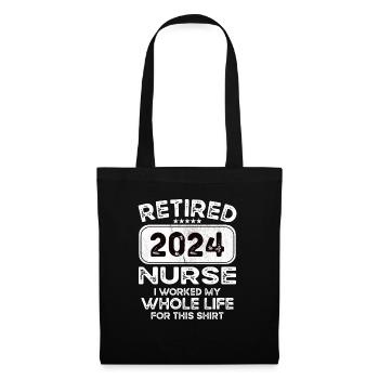 Infirmière retraitée 2024 - Sac en tissu - noir - Devant