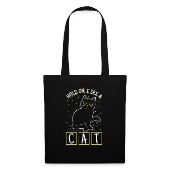 Cat Lovers "Hold On I See Kitten Owner" - Tote Bag - black - Front