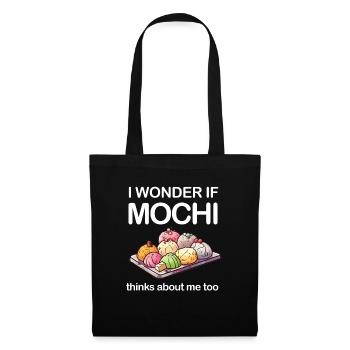 Mochi Japanischer Reiskuchen Süßigkeiten Snack Süßes Mochi - Stoffbeutel - Schwarz - Vorne