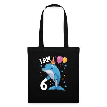I'm 6 years old Delfine Delfin 6th birthday - Tote Bag - black - Front