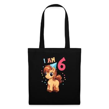 J'ai 6 ans Chevaux Cheval 6ème anniversaire - Sac en tissu - noir - Devant