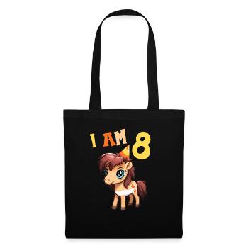I'm 8 years old Horses Horse 8th birthday - Tote Bag - black - Front