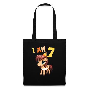 J'ai 7 ans Chevaux Cheval 7ème anniversaire - Sac en tissu - noir - Devant