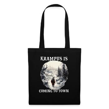 Krampus T | Costume de Krampus | Père Noël - Sac en tissu - noir - Devant