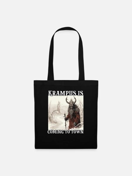 Krampus Maske | Krampus Kostüm Kramperl | - Stoffbeutel - Schwarz