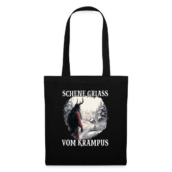Krampus T Dämonischer Weihnachtsmann Kramperl - Stoffbeutel - Schwarz - Vorne