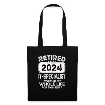 Retired It specialist 2024 - Stoffbeutel - Schwarz - Vorne
