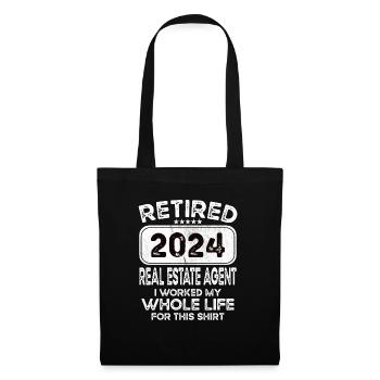 Retired Real estate agent 2024 - Stoffbeutel - Schwarz - Vorne