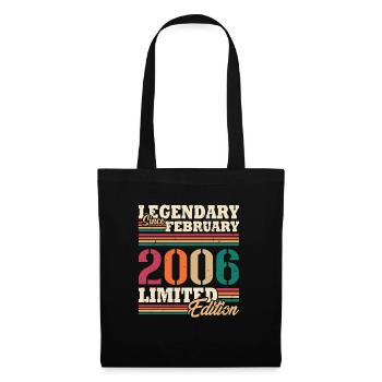 Vintage 2006 Février Vintage Anniversaire Rétro - Sac en tissu - noir - Devant
