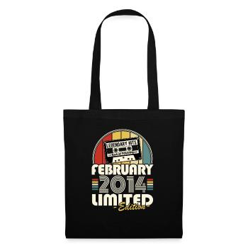 Jahrgang 2014 Februar Retro Geburtstagsgeschenk - Stoffbeutel - Schwarz - Vorne