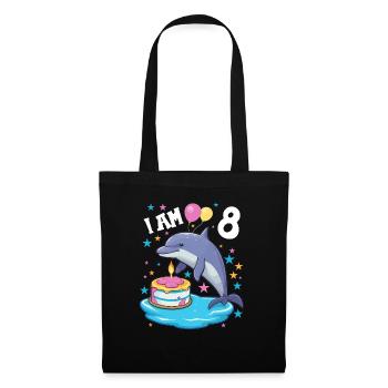 I'm 8 years old Dolphins Dolphin 8th Birthday - Tote Bag - black - Front