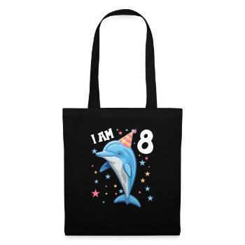 I'm 8 years old Dolphins Dolphin 8th Birthday - Tote Bag - black - Front