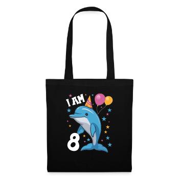I'm 8 years old Dolphins Dolphin 8th Birthday - Tote Bag - black - Front