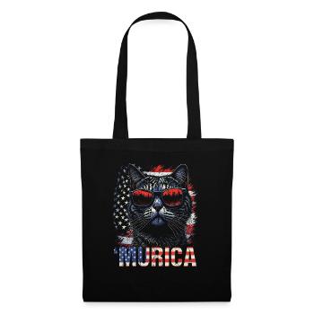 Cat Sunglasses Murica America Flag Gift - Tote Bag - black - Front