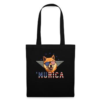 Shiba Inu Sunglasses Murica Flag Gift - Tote Bag - black - Front