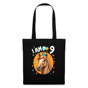 J’ai 9 ans Chevaux Cheval 9e anniversaire - Sac en tissu - noir - Devant