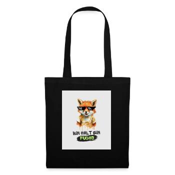 Bin halt ein Fuchs - Version 1 - Stoffbeutel - Schwarz - Vorne