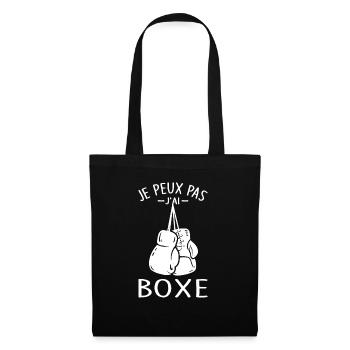 Boxe Je Peux pas j'ai boxe Boxeur boxing fan Drôle - Sac en tissu - noir - Devant