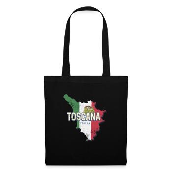 Toskana Italien Retro Landkarte Vintage Souvenir - Stoffbeutel - Schwarz - Vorne