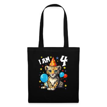 I'm 4 Years Old Leopard Leopard 4th Birthday - Tote Bag - black - Front