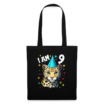 J’ai 9 ans Léopard Léopard 9e anniversaire - Sac en tissu - noir - Devant