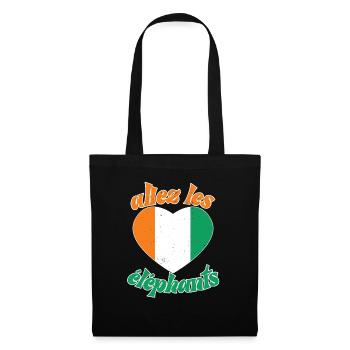 Côte D'ivoire 2024 Maillot Foot Éléphant Drapeau - Sac en tissu - noir - Devant