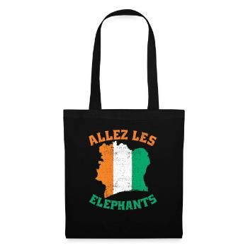 Les Elephants Maillot Football Côte D'ivoire 2024 - Sac en tissu - noir - Devant