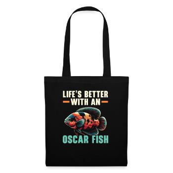 Oscar Fish Lover Freshwater Fishkeeping Aquarium - Tote Bag - black - Front