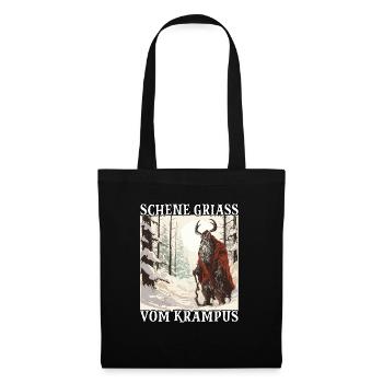 Der Krampus Kommt | Kramperl | Krampus Kostüm - Stoffbeutel - Schwarz - Vorne