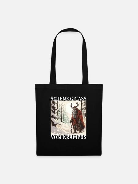 Der Krampus Kommt | Kramperl | Krampus Kostüm - Stoffbeutel - Schwarz