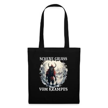 Krampus T | Costume de Krampus | Père Noël - Sac en tissu - noir - Devant
