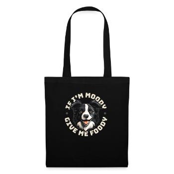 Border Collie Drôle Si Je Suis De Mauvaise Humeur Donnez-Moi Gourmand - Sac en tissu - noir - Devant