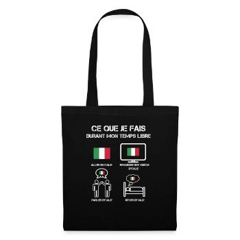 temps libre italie drapeau - Sac en tissu - noir - Devant