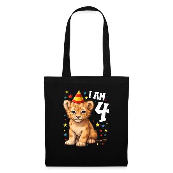 I'm 4 Years Old Lion Leo 4th Birthday - Tote Bag - black - Front