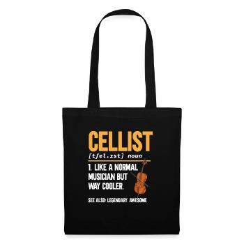 Cellospieler Cellist Musiker Cello - Stoffbeutel - Schwarz - Vorne