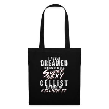 Super Sexy violoncelliste violoncelle joueur cadeau musicien - Sac en tissu - noir - Devant
